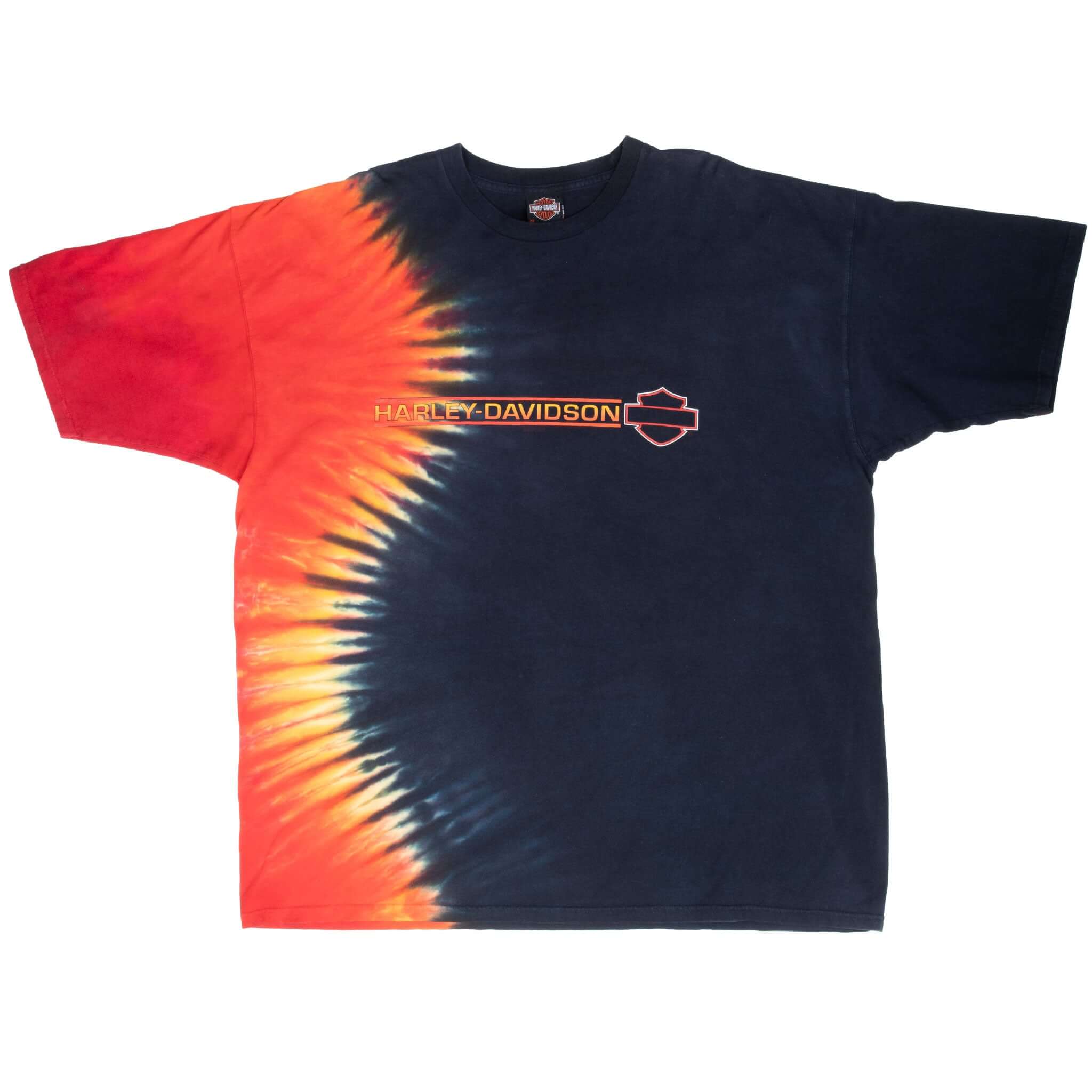 Vintage Tie Dye Harley Davidson 2000 Tee Shirt Size 2XL Made In Usa