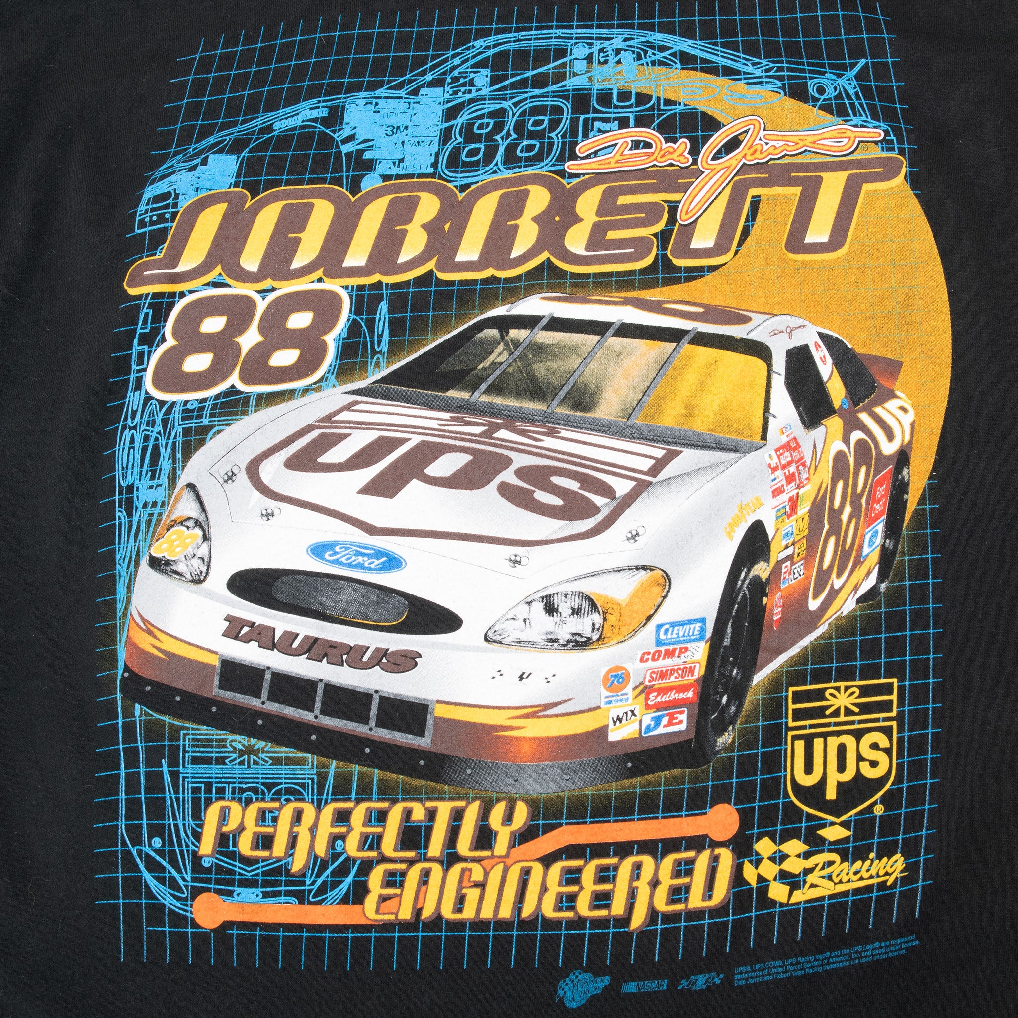 VINTAGE NASCAR DALE JARRETT UPS #88 1990S TEE SHIRT SIZE XL