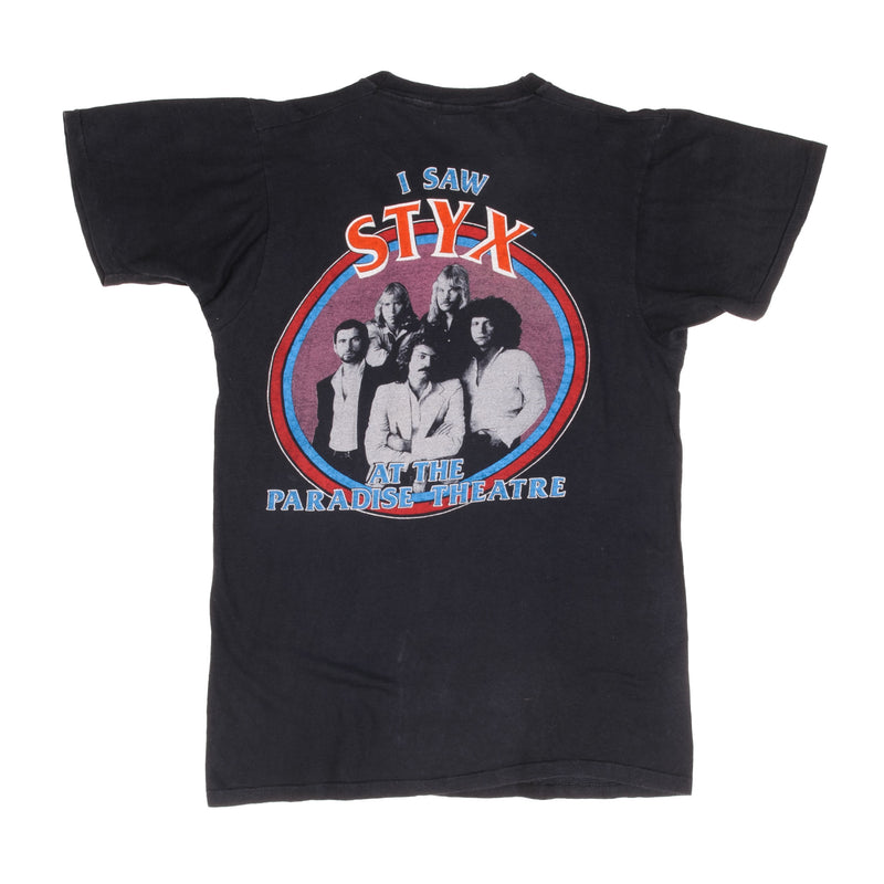 Vintage Styx Rock Tour 1981 Tee Shirt Size Small Made In USA With Single Stitch Sleeves