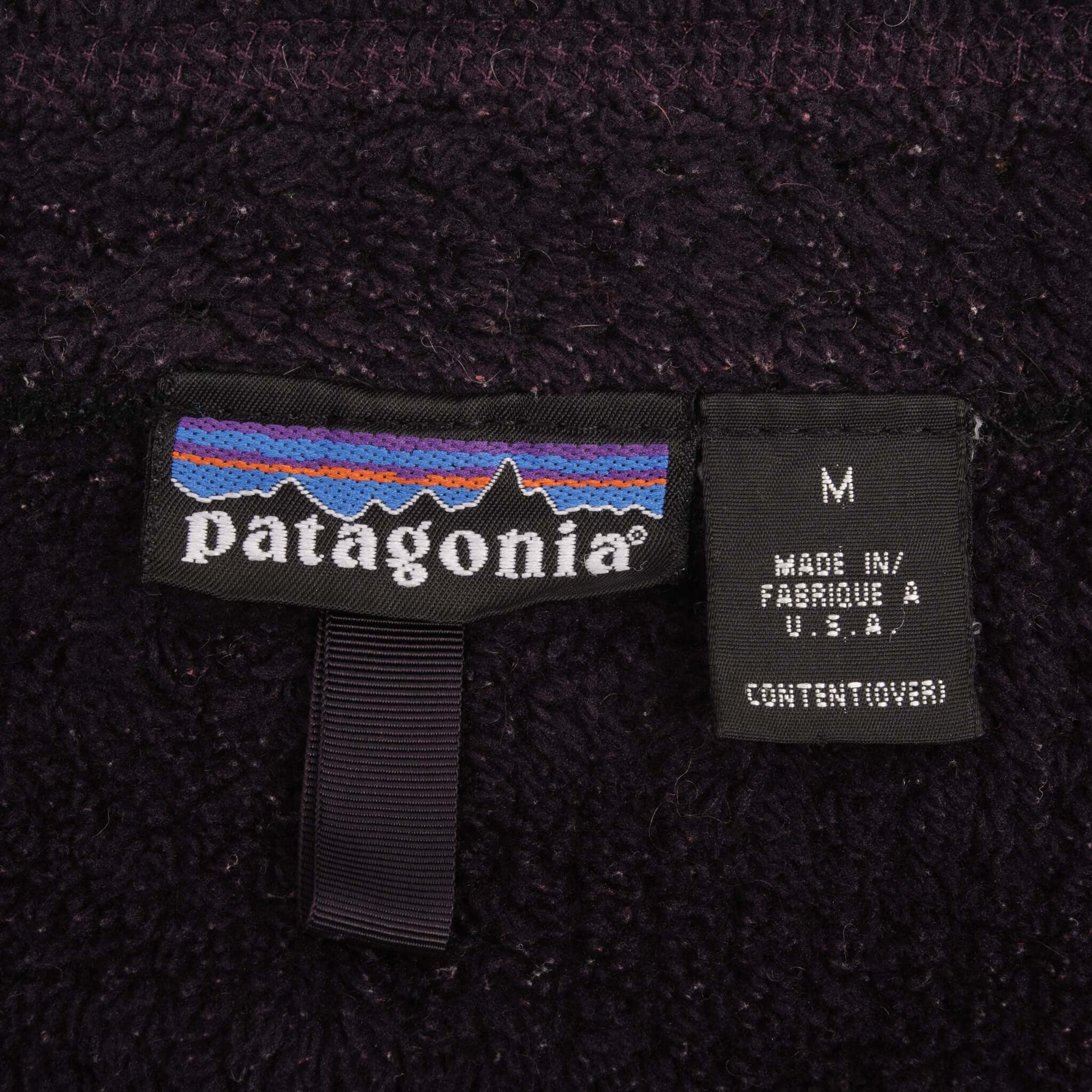 Vintage Patagonia R4 Black 1990S Fleece Jacket Size Medium Made In Usa
