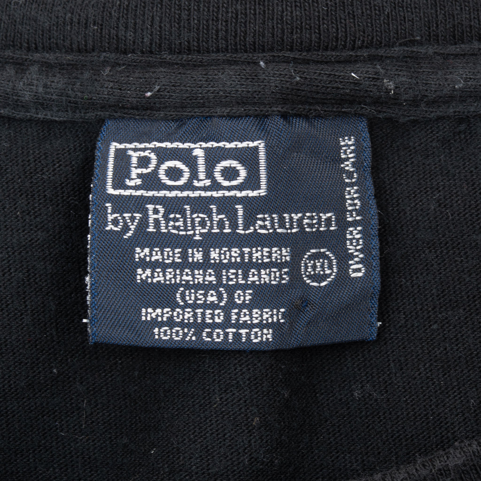 VINTAGE POLO RALPH LAUREN CLASSIC BLACK POCKET TEE SHIRT 1990S 2XL MADE IN USA
