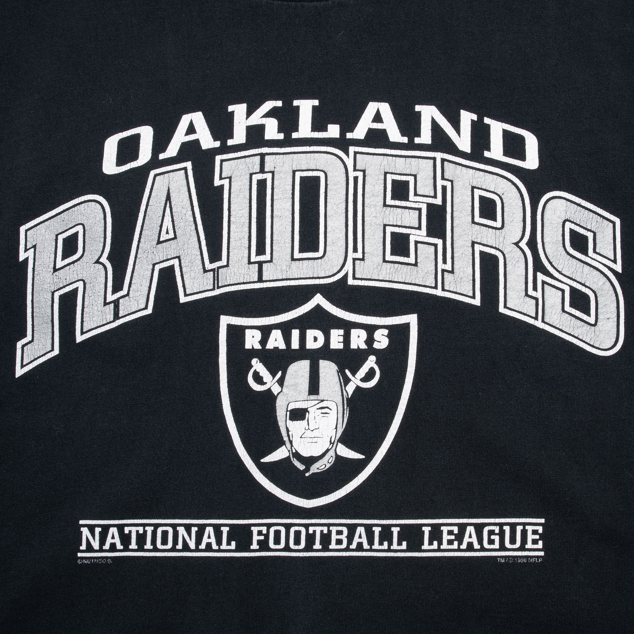 Vintage Nfl Oakland Raiders Black Tee Shirt 1998 Size Large