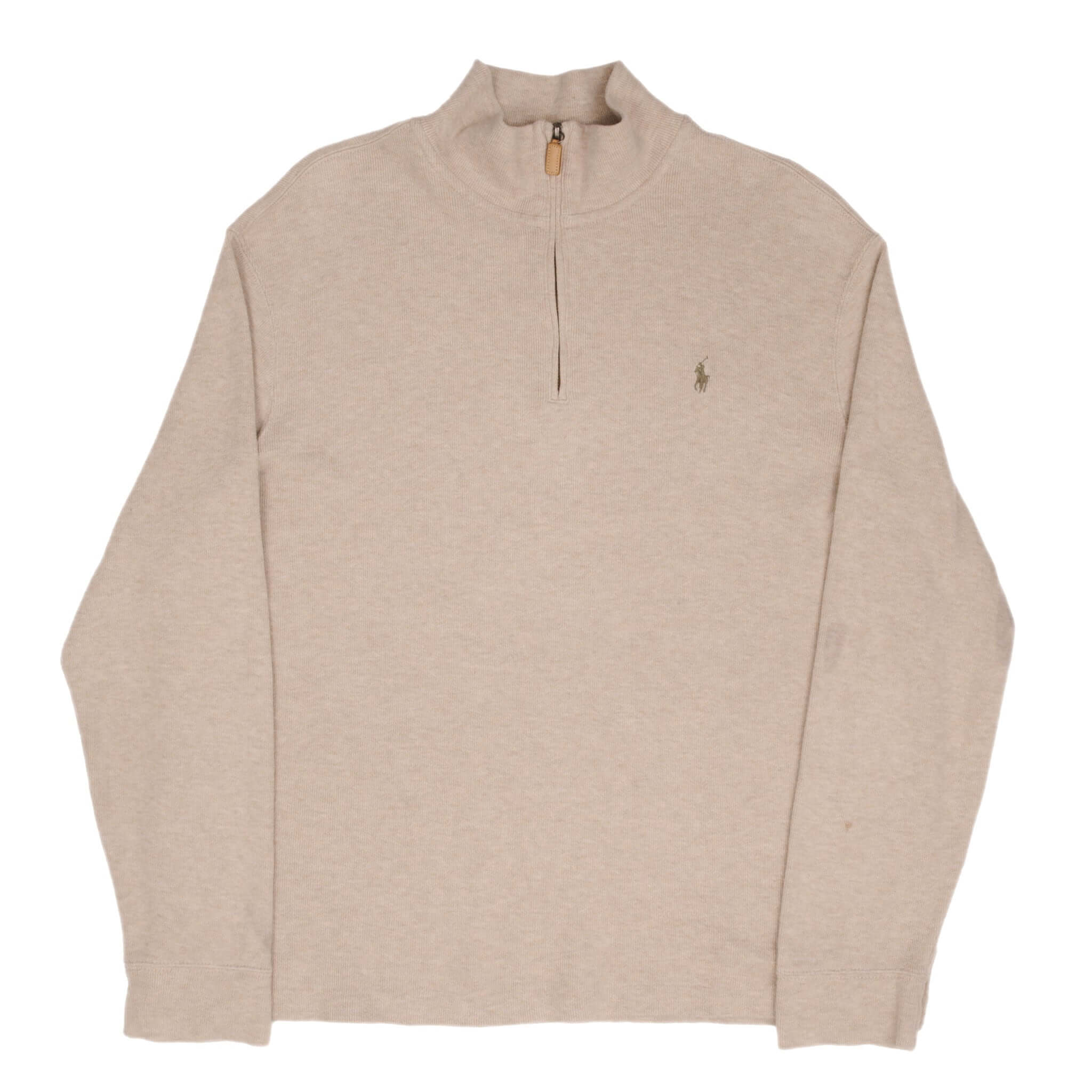 Lauren Beige Ralph Lauren Zip Sweater Vintage Double Knit Vintage