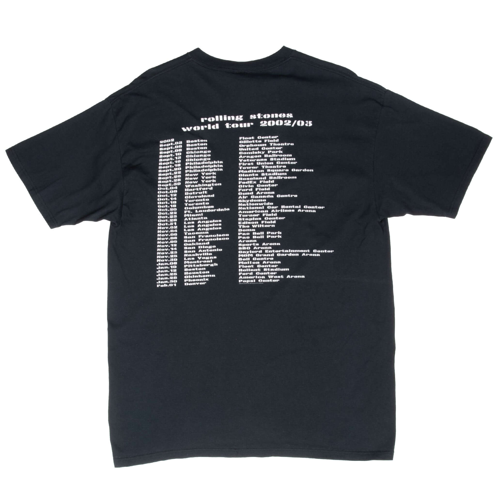 Vintage The Rolling Stones Tour 2002 2003 Tee Shirt Size XL