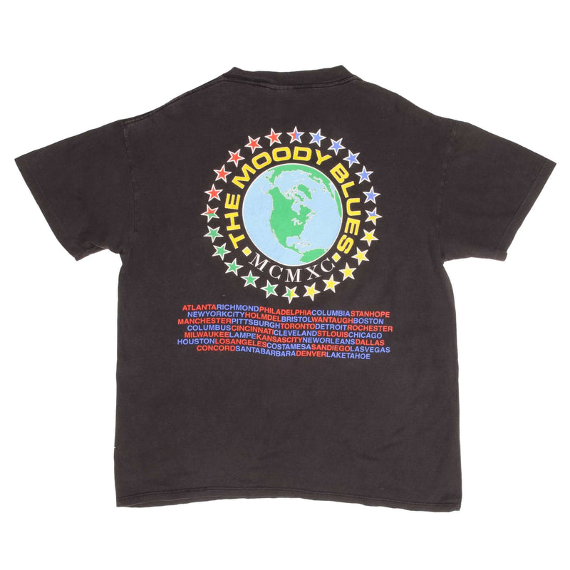 Vintage The Moody Blues 1990 Tee Shirt Size Large Made In USA With Single Stitch Sleeves