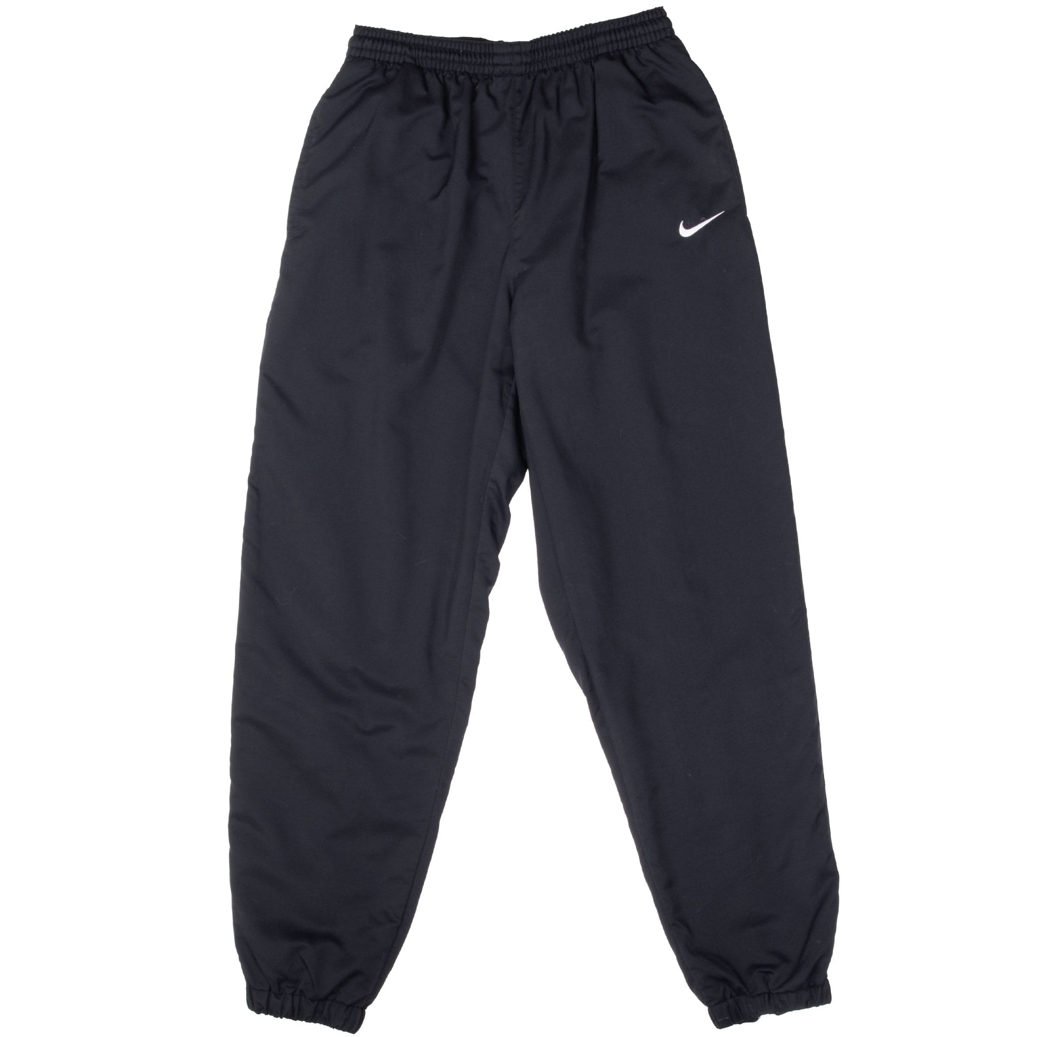 Vintage Nike Classic Swoosh Black Track Pants 2000S Size Medium