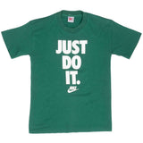 Vintage Nike Just Do It Green Tee Shirt Late 1980S Size Small Made In Usa With Single Stitch Sleeves