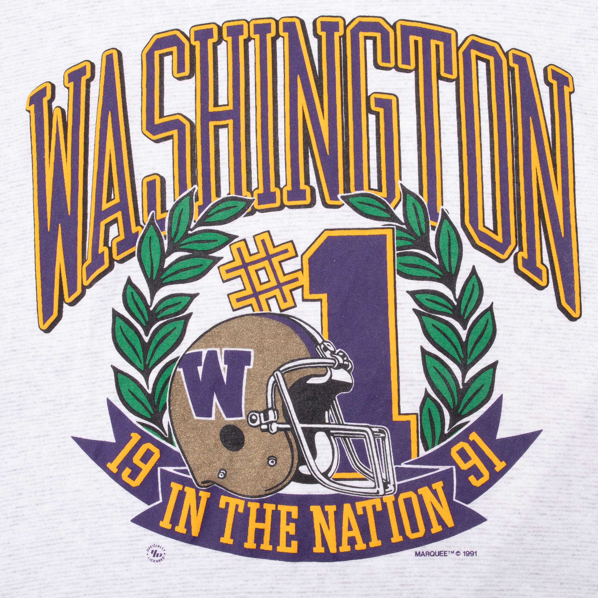 VINTAGE NCAA WASHINGTON HUSKIES NATIONAL CHAMPION 1991 TEE SHIRT MEDIUM MADE IN USA