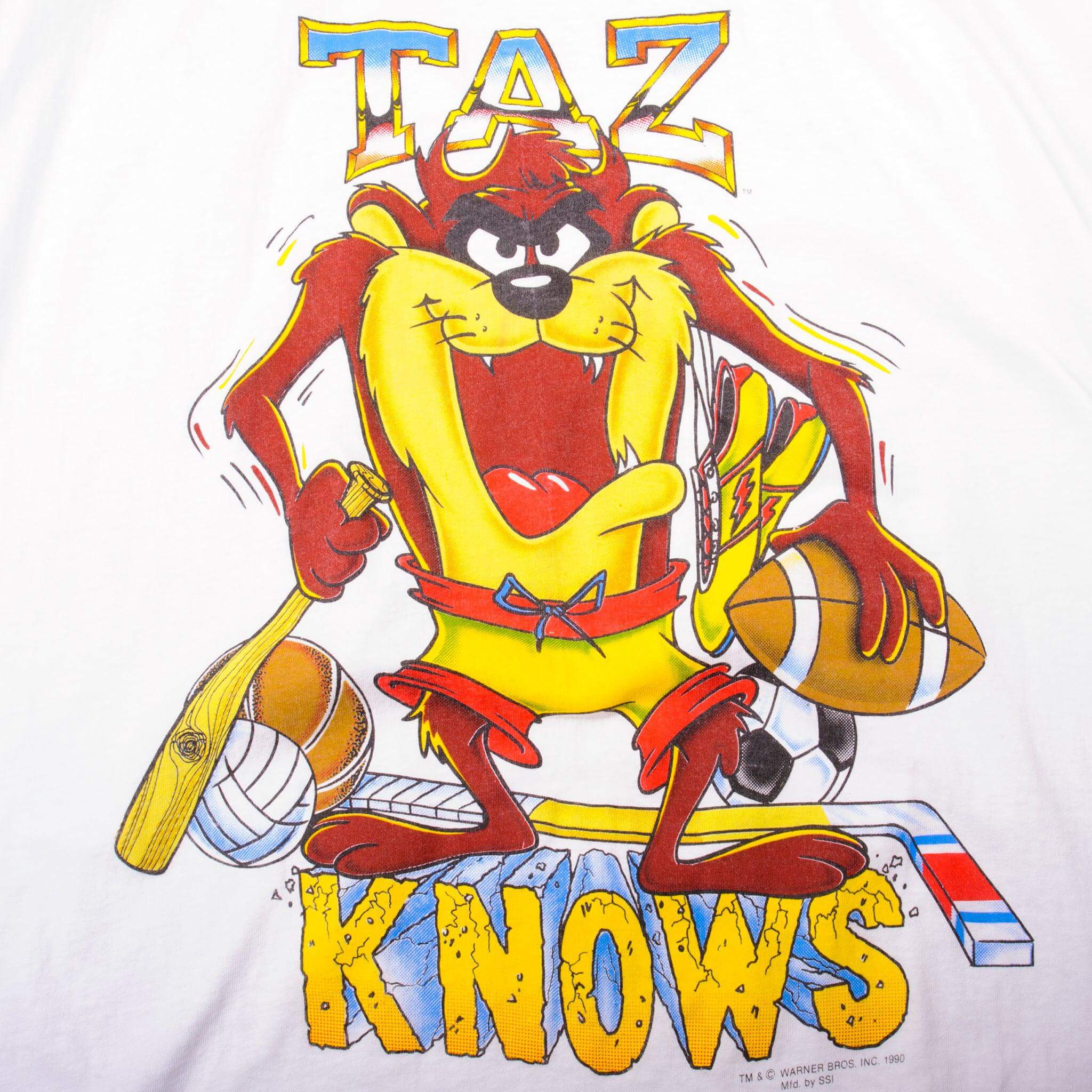 VINTAGE TAZ LOONEY TUNES  TEE SHIRT 1990 SIZE XL MADE IN USA
