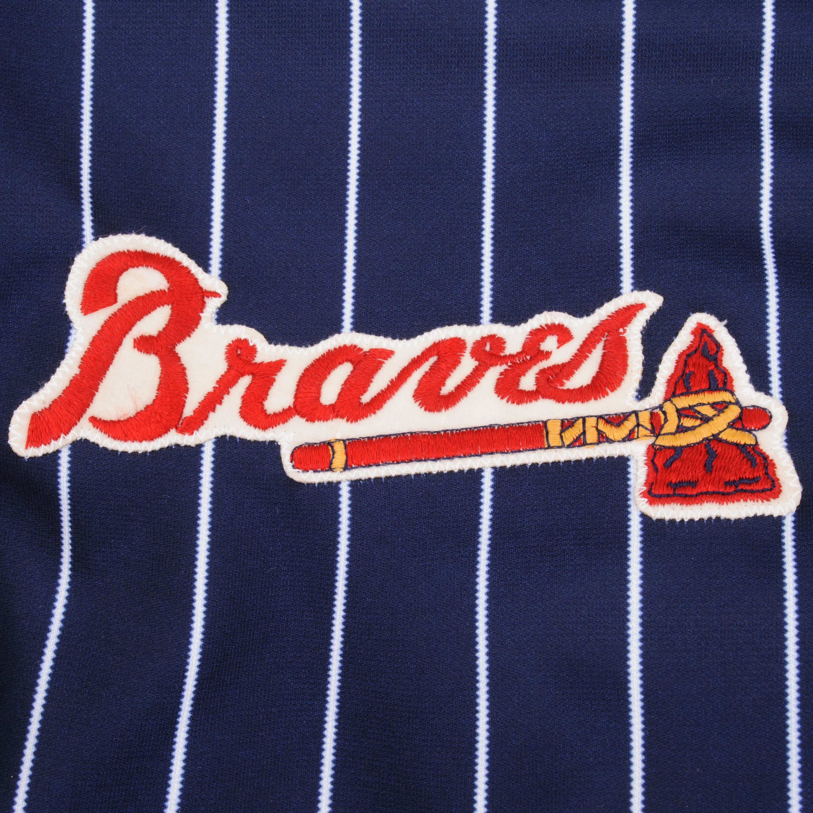 Mlb Atlanta Braves Pinstripe Jersey W/ Embroidered Logo