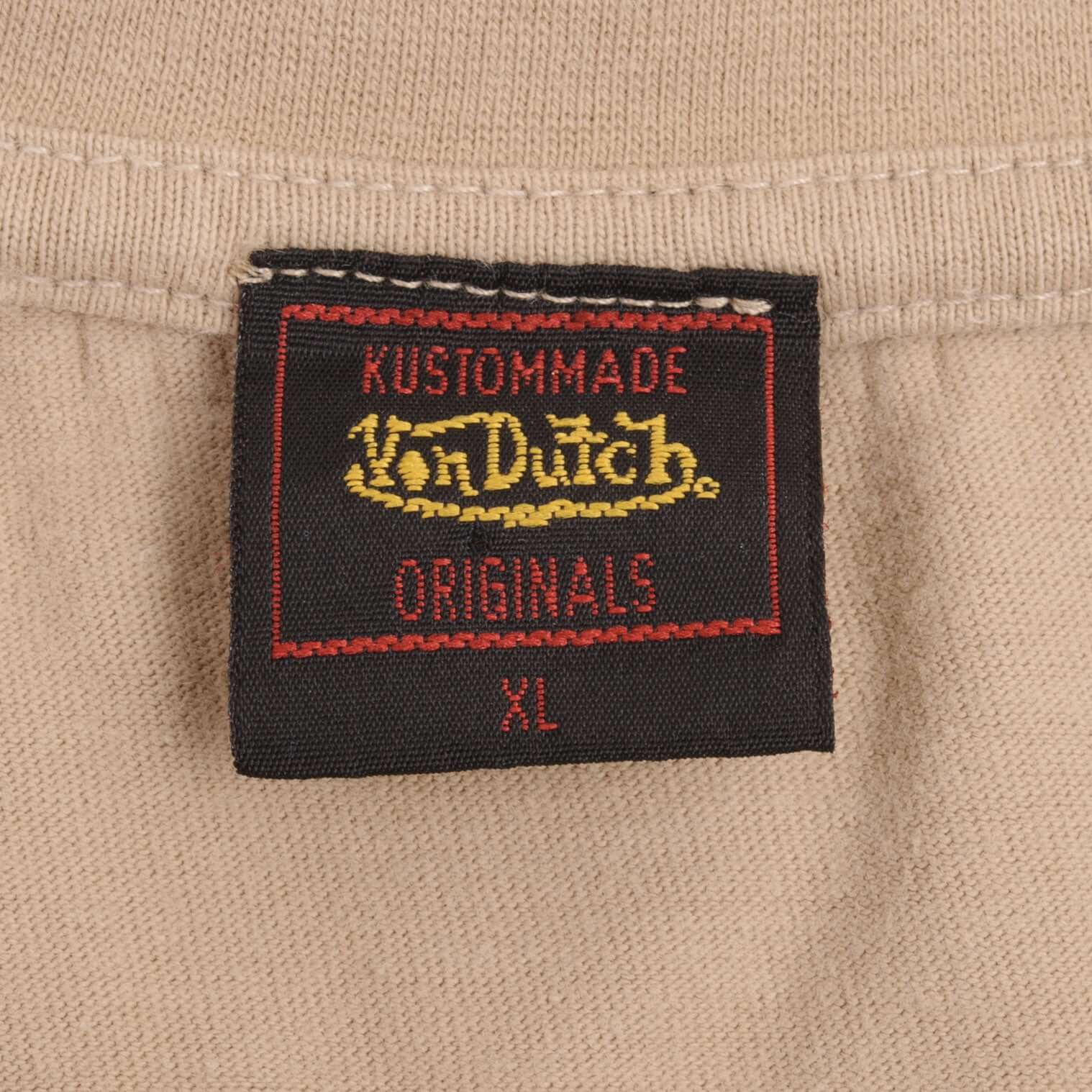 Vintage Von Dutch Beige Tee Shirt 2000S Size XL