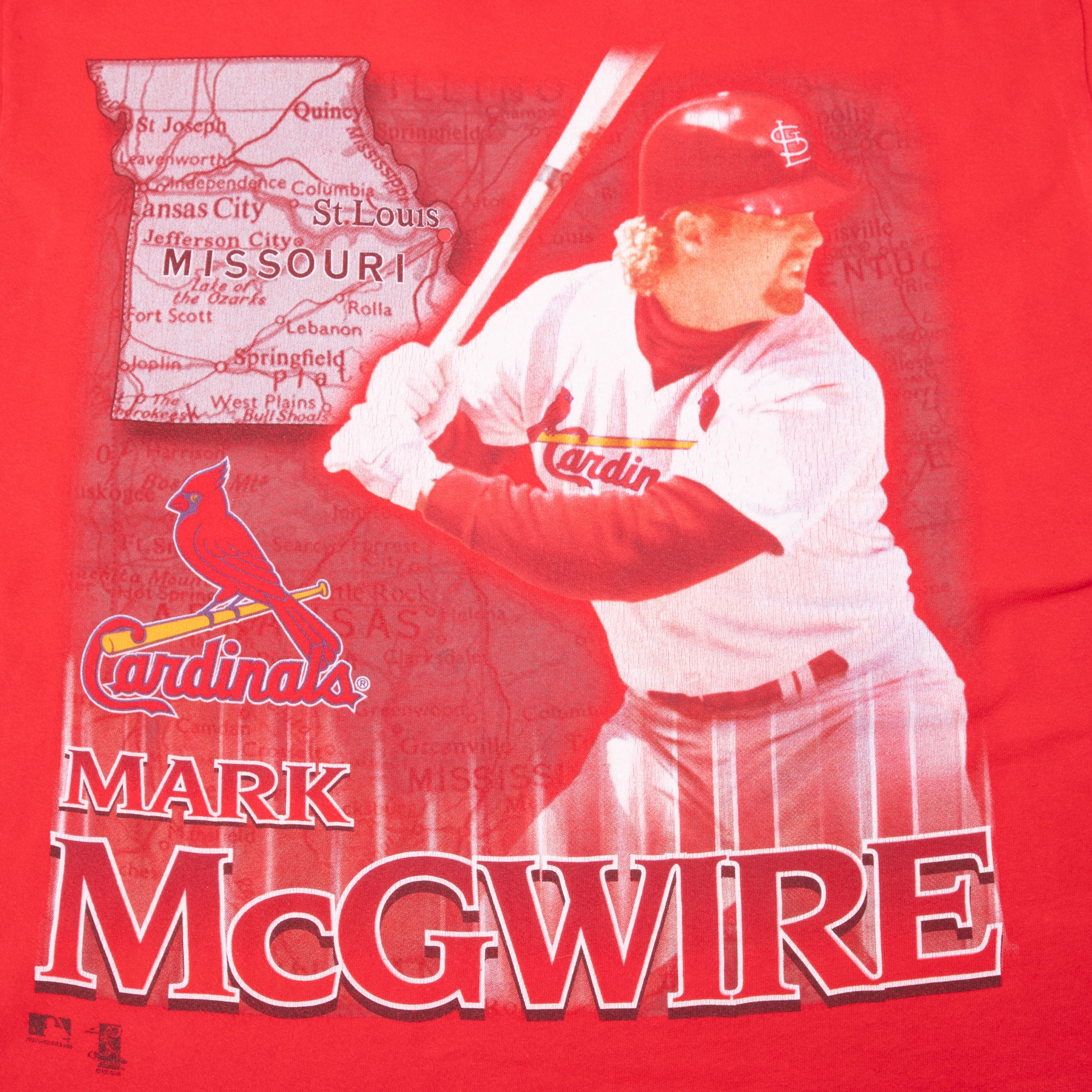 Vintage Mlb St Louis Cardinals Mark Mcgwire 1998 Tee Shirt Size Large Made In Usa