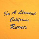 Vintage California Runnin 1974 Hanes Tee Shirt Size Large Made In USA With Single Stitch Sleeves