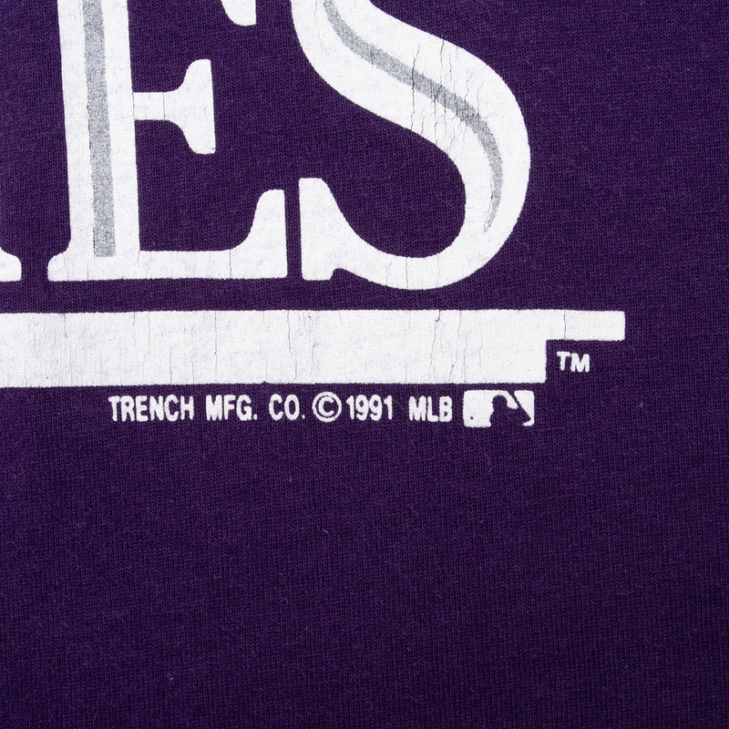 Vintage Mlb Colorado Rockies Tee Shirt 1991 Large Made In Usa With Single Stitch Sleeves