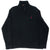 Full front view of black Polo Ralph Lauren quarter-zip sweater with long sleeves