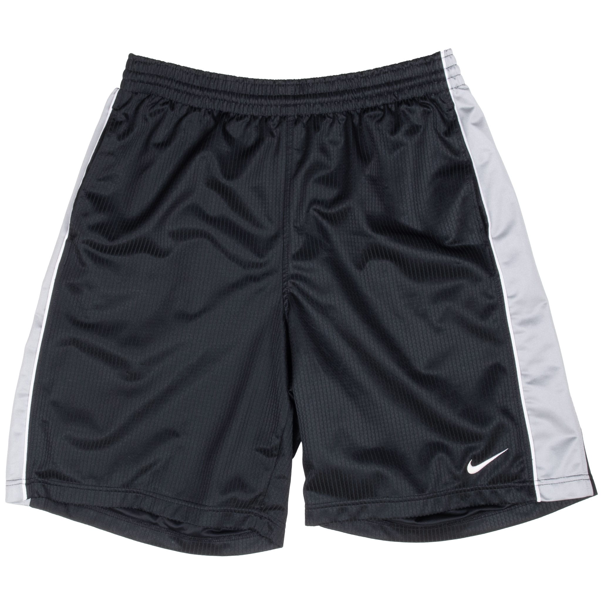 VINTAGE NIKE SWOOSH BLACK & GREY BASKETBALL SHORTS 2000S LARGE