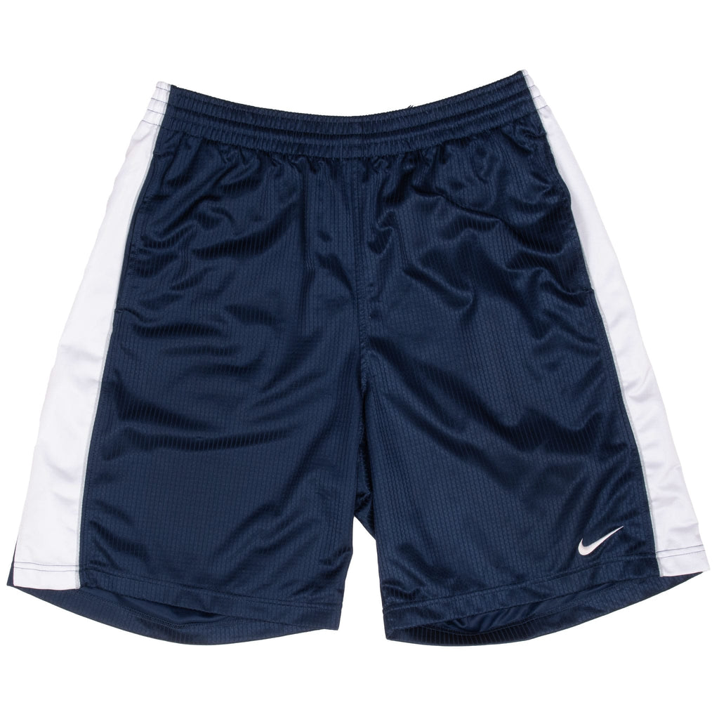 Vintage Nike Swoosh Blue And Blue Basketball Shorts 2000S Size Large