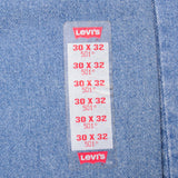Beautiful Indigo Levis 501 Jeans 1990's Made in USA.  Size on Tag 30X32  Back Button #913
