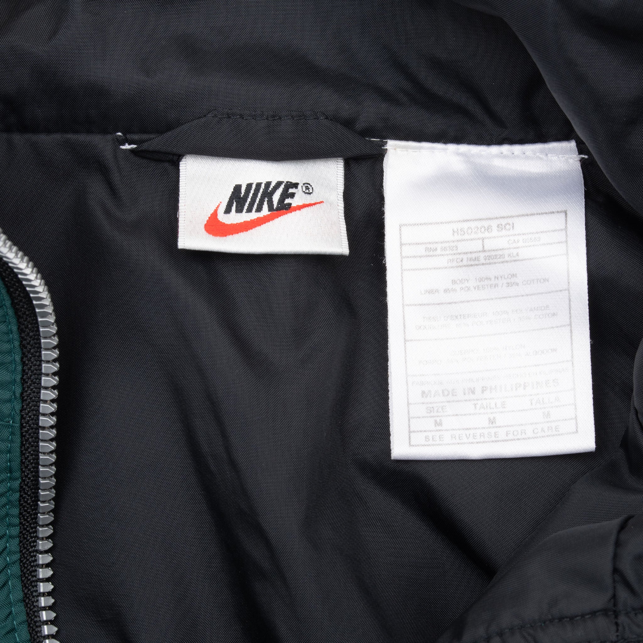 Vintage Nike Green Black Windbreaker Jacket 1990S Size Medium