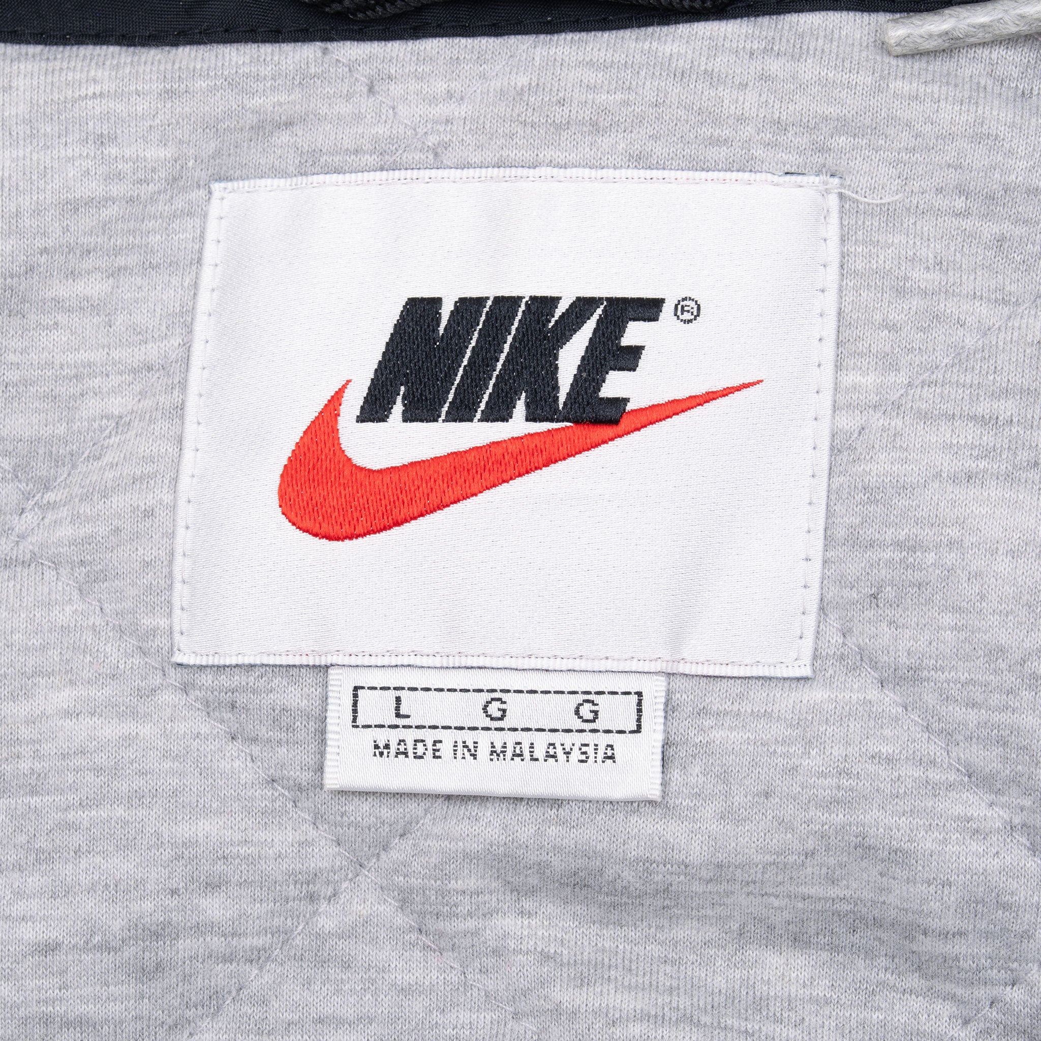 Vintage Nike Big Swoosh Black Hooded Windbreaker Jacket 1990S Size Large