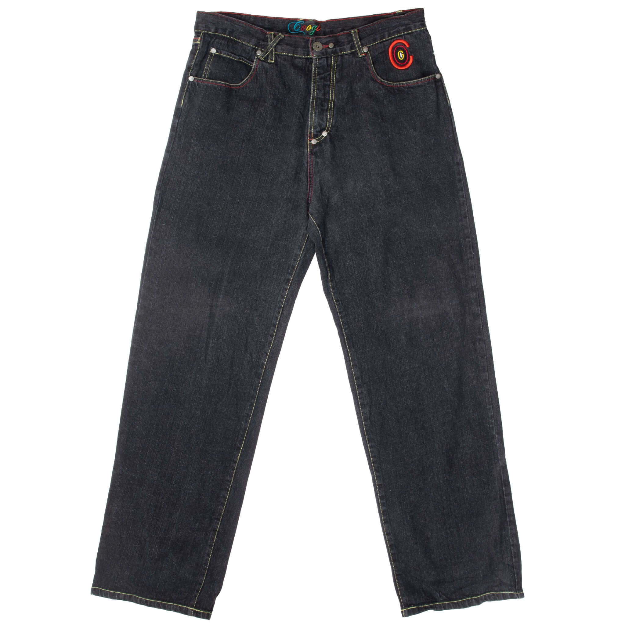 Vintage Coogi Embroidered Black Denim Jeans 2000S Size 35X33

Size on tag 36X33 Actual Size 35X33