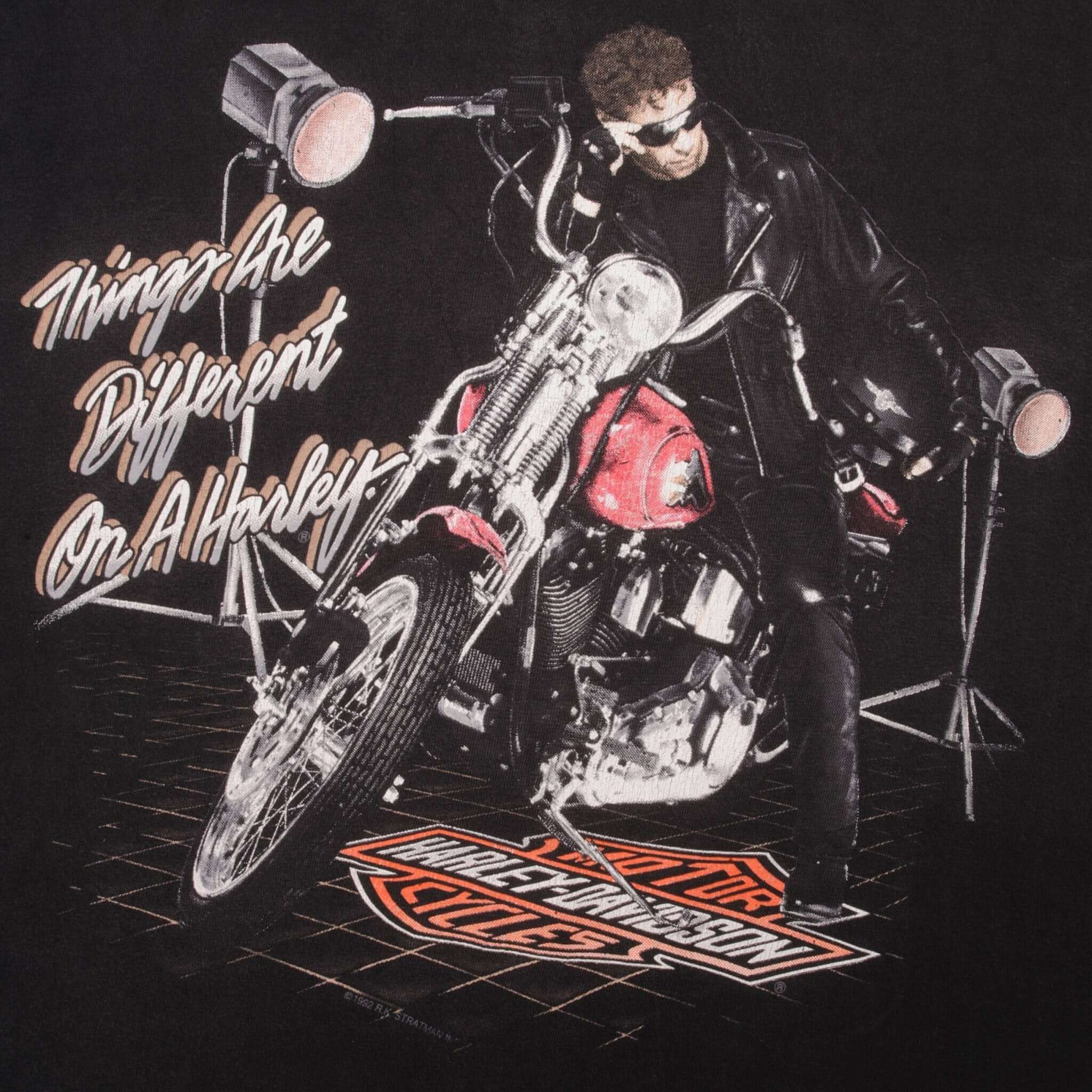 Vintage Harley Davidson Things Are Different On The Harley Tee Shirt 1992 Size XL Made In USA With Single Stitch Sleeves