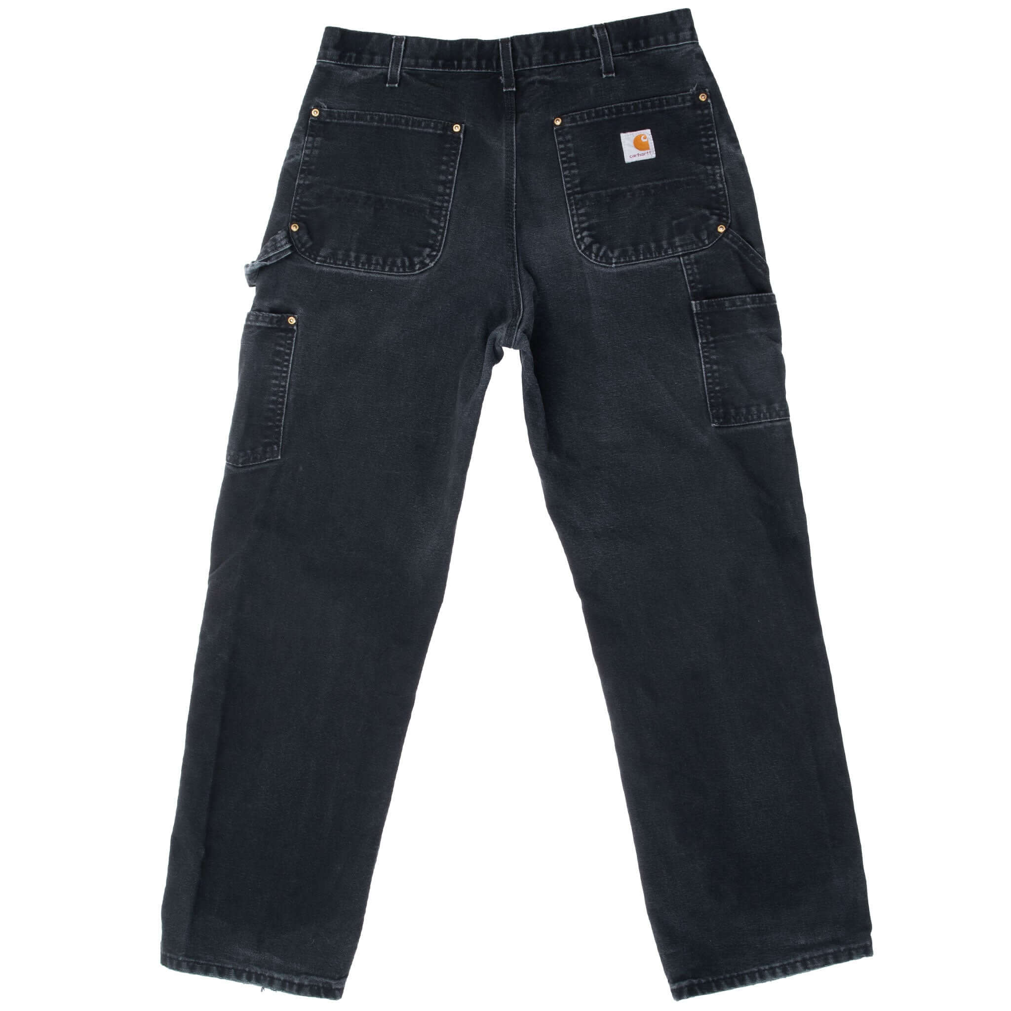 Vintage Carhartt Carpenter Double Knee Black Pants 2000S Size 31X28

Size on tag 33X30 Actual Size 31X28