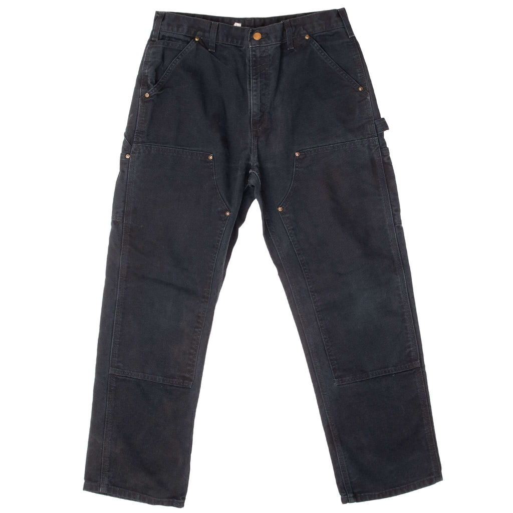 Vintage Carhartt Carpenter Double Knee Black Pants 2000S Size 33X29

Size on tag 34X30 Actual Size 33X29