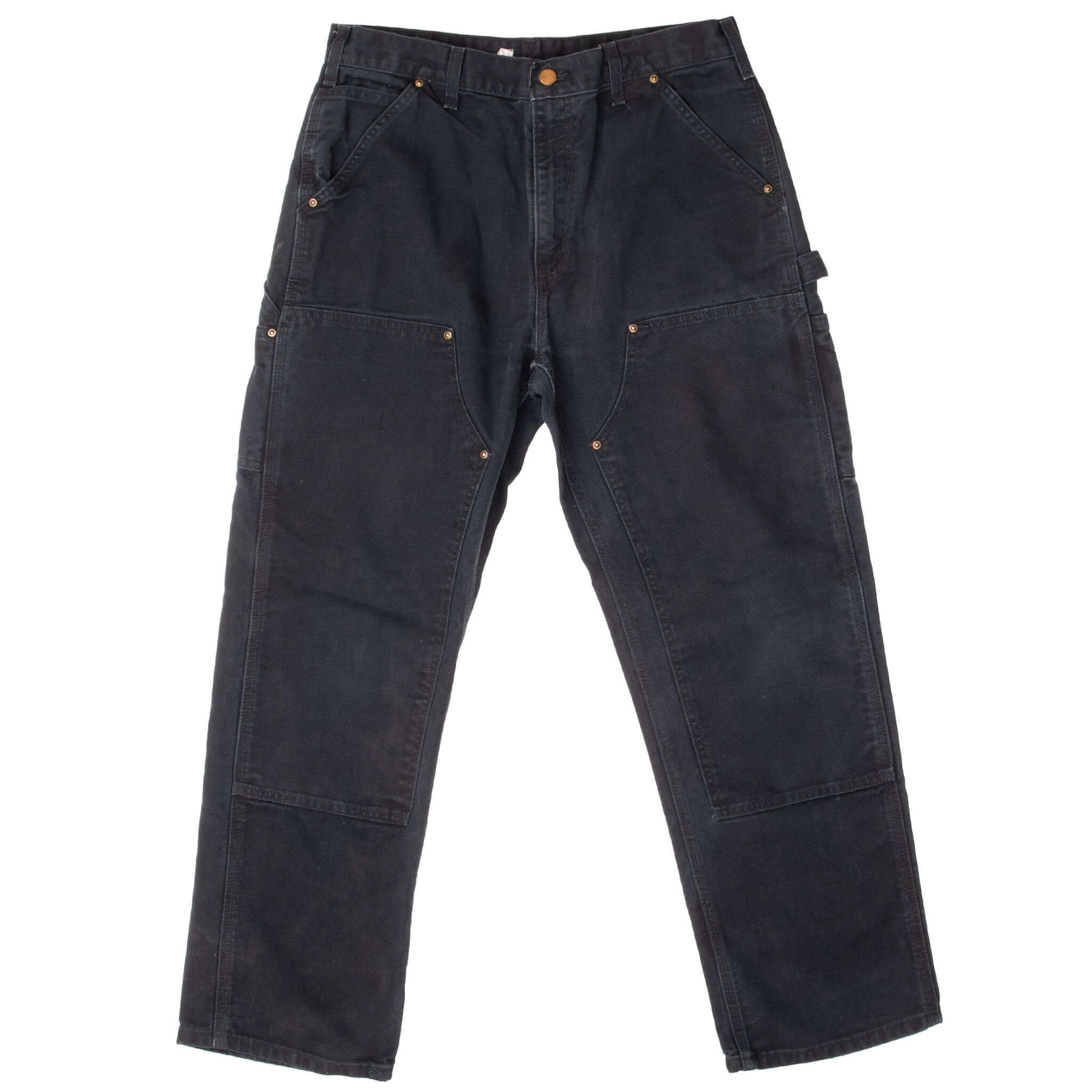 Vintage Carhartt Carpenter Double Knee Black Pants 2000S Size 33X29

Size on tag 34X30 Actual Size 33X29