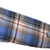 Plaid sleeve fabric detail with arrow marker pointing to a small spot