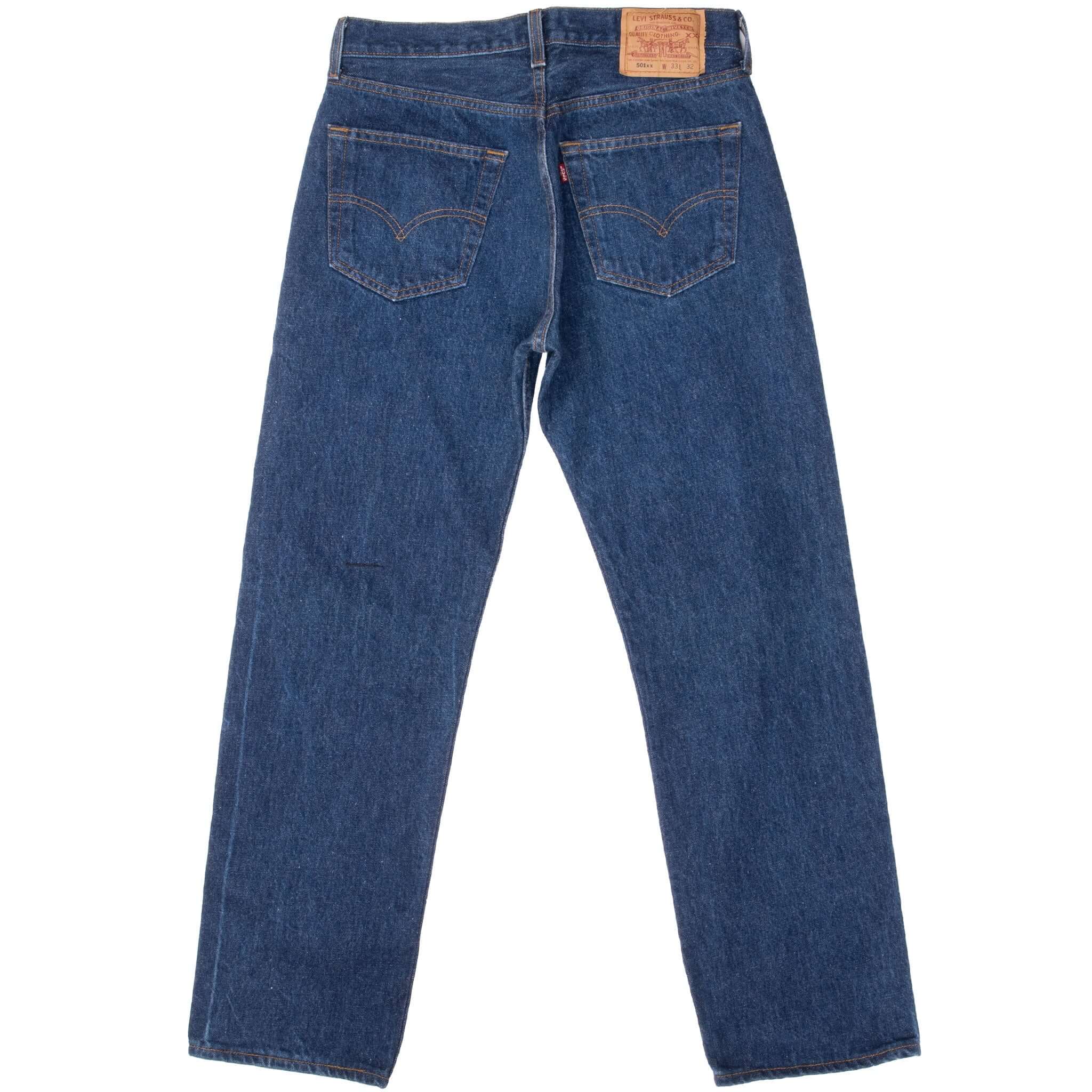 Vintage Preshrunk Levis 501 Indigo Jeans 1990S Size 30X29 Made In Usa With A Medium Dark Wash

Size on Tag 33X32 Actual size 30X29

Back Button #653