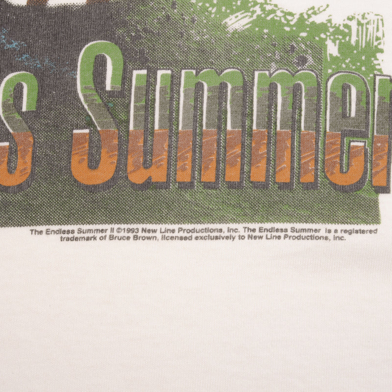 Vintage Movie Surf The Endless Summer 2 Bruce Brown Films Tee Shirt 1993 Size Large Made In USA With Single Stitch Sleeves.