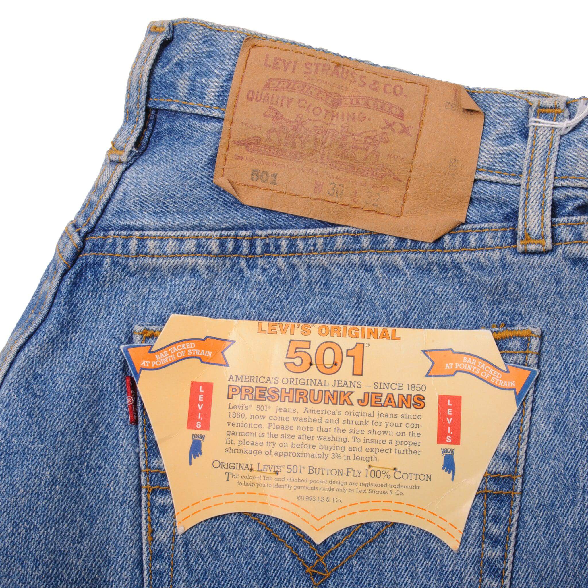 VINTAGE LEVIS 501 JEANS 1993 SIZE 30X32 W30 L32 MADE IN USA DEADSTOCK