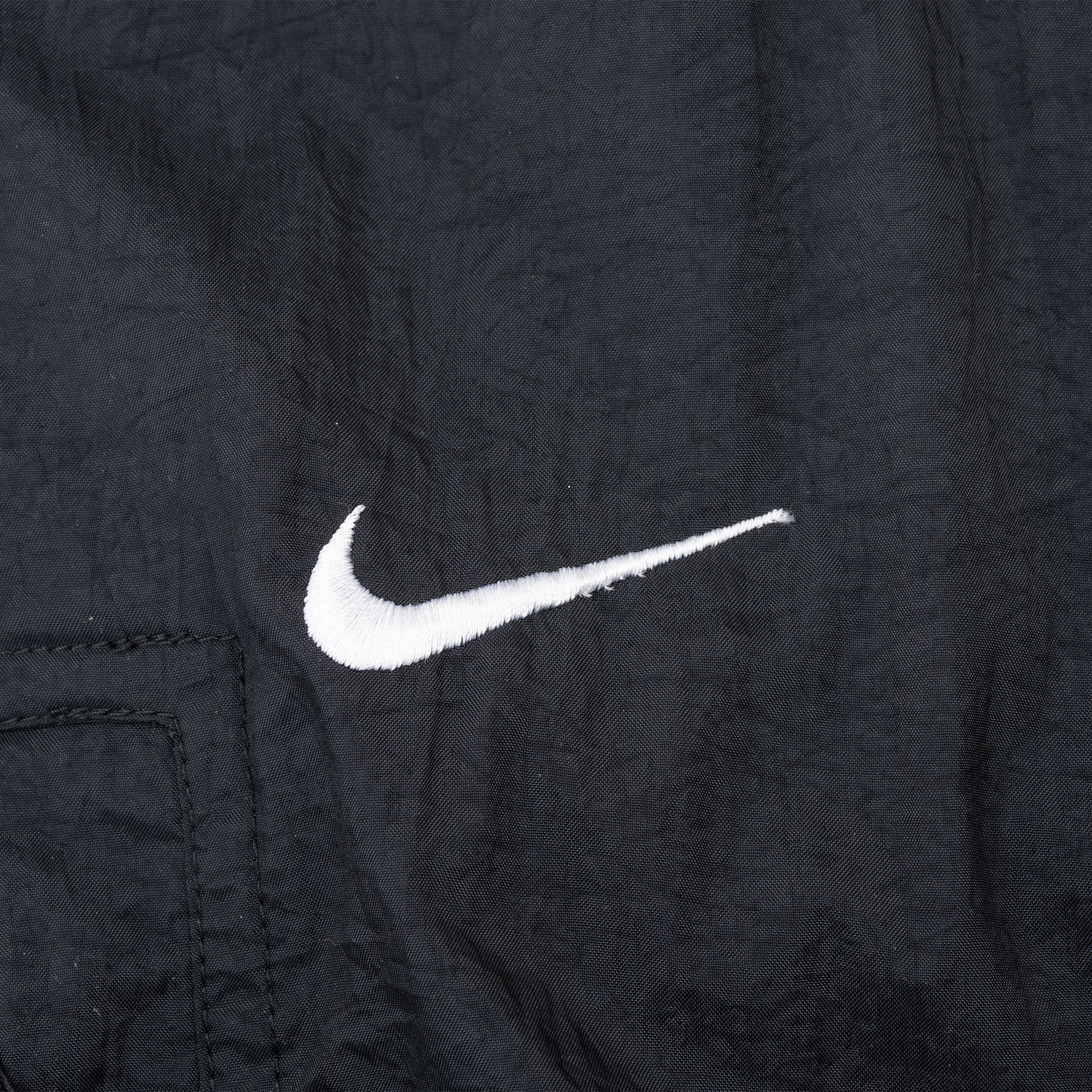 VINTAGE NIKE BLACK SWOOSH WINDBREAKER JACKET 1990S WOMEN LARGE