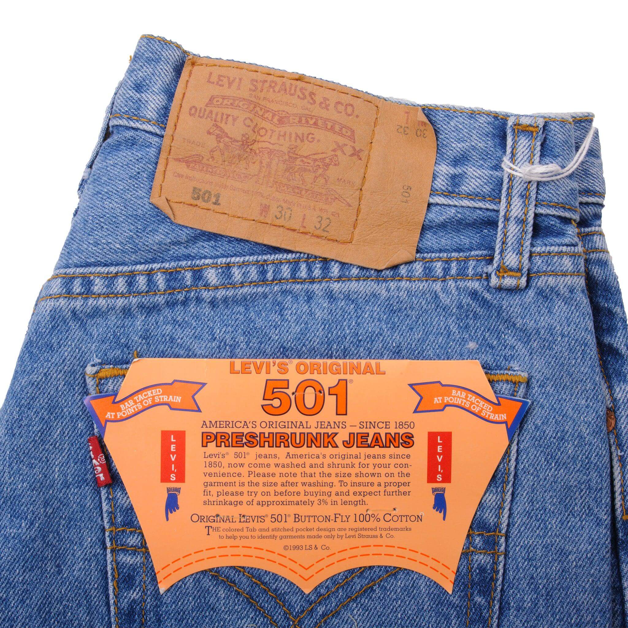 VINTAGE LEVIS 501 JEANS 1993 SIZE 30X32 W30 L32 MADE IN USA DEADSTOCK