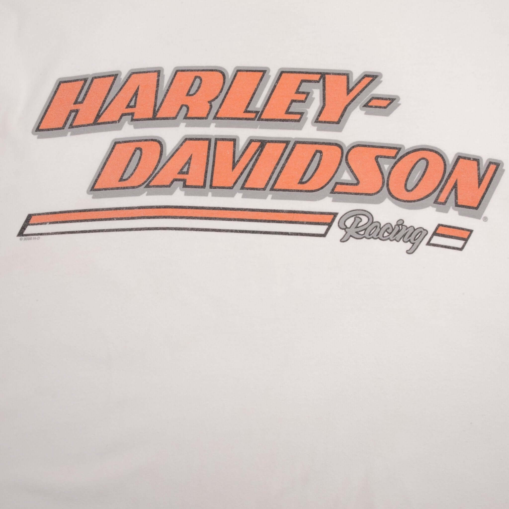 Vintage Harley Davidson Racing Long Sleeves White Tee Shirt Size XL