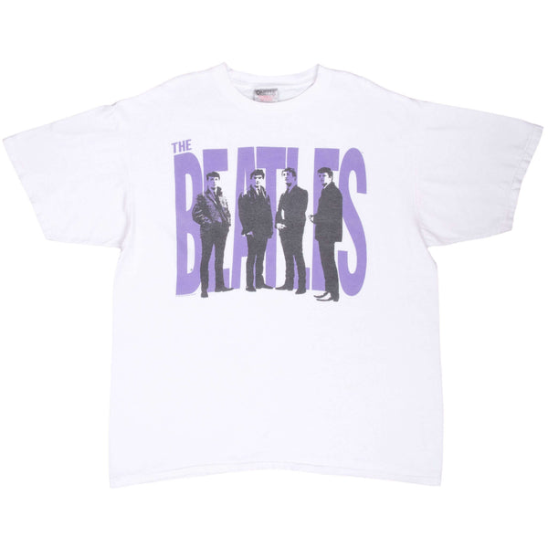 Vintage The Beatles 1995 White Tee Shirt Size XL Made In Usa With Single Stitch Sleeves