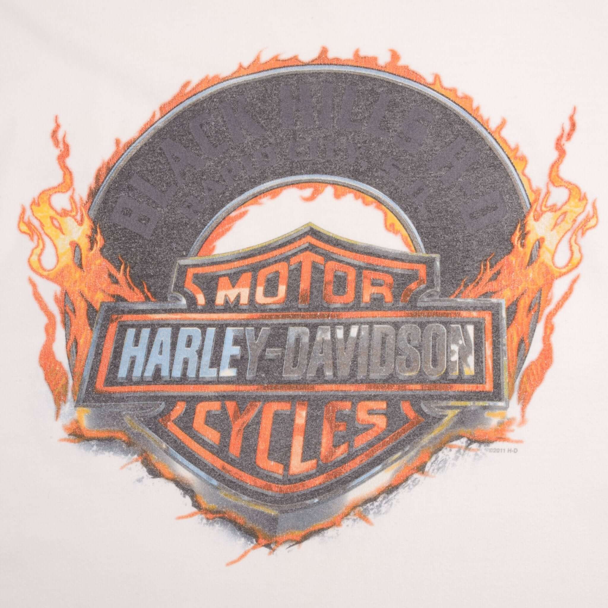 Vintage Harley Davidson Racing Long Sleeves White Tee Shirt Size XL