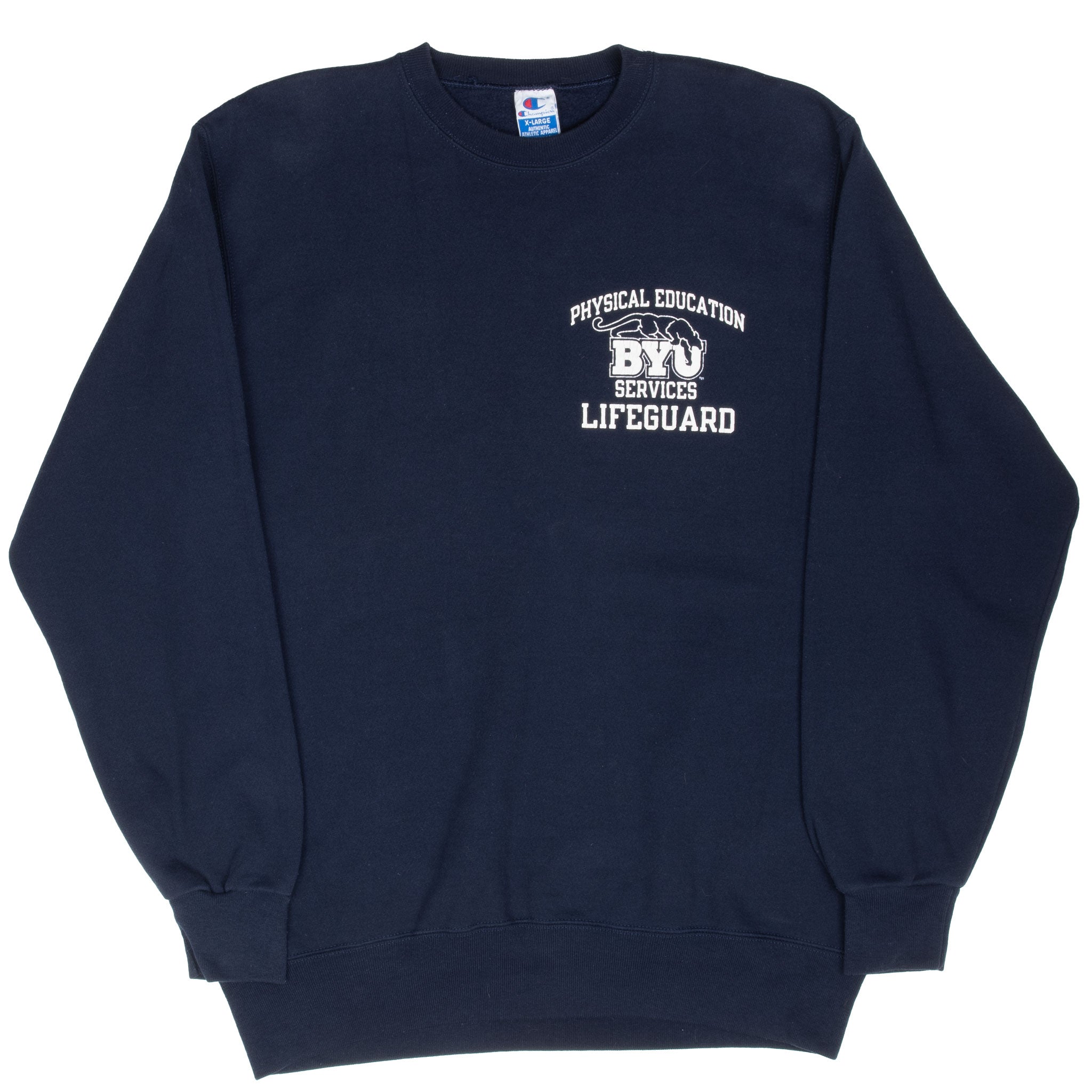 VINTAGE NCAA BYU LIFEGUARD CHAMPION 1990S SWEATSHIRT XL MADE IN USA