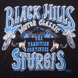 Vintage Sturgis Black Hills Rally Tee Shirt 1987 Size Medium Made In USA With Single Stitch Sleeves.