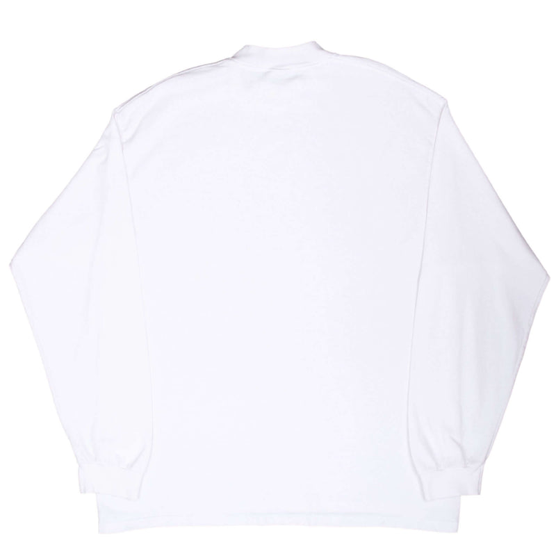 Vintage Nike Long Sleeve Turtle Neck White Tee Shirt 1990S Size XL Made In Usa