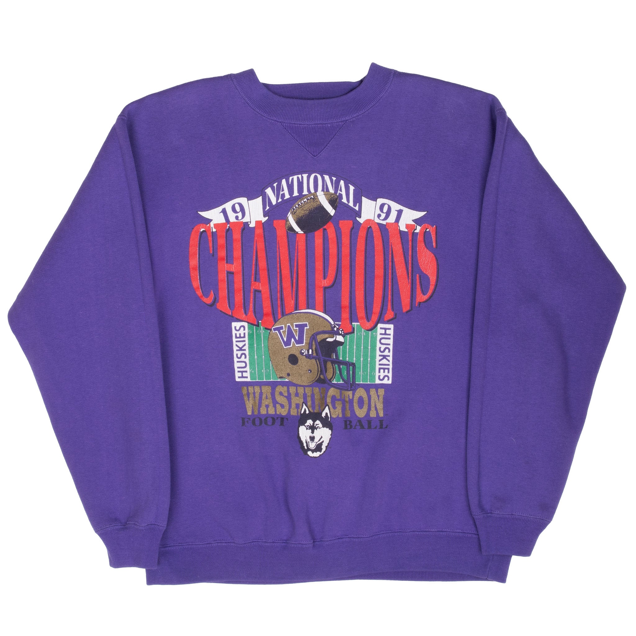 Vintage Ncaa Washington Huskies Champions 1991 Sweatshirt Size XL Made In Usa