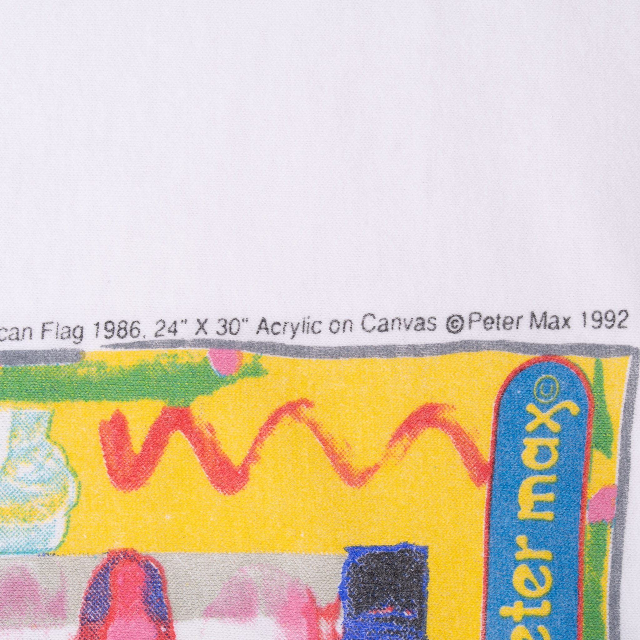 Vintage Soccer World Cup 1994 Peter Max American Flag Art Tee Shirt Size Xl Made In Usa With Single Stitch Sleeves