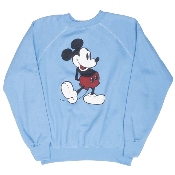 Vintage Disney Mickey Mouse Blue Sweatshirt 1990S Size Large Made In Usa