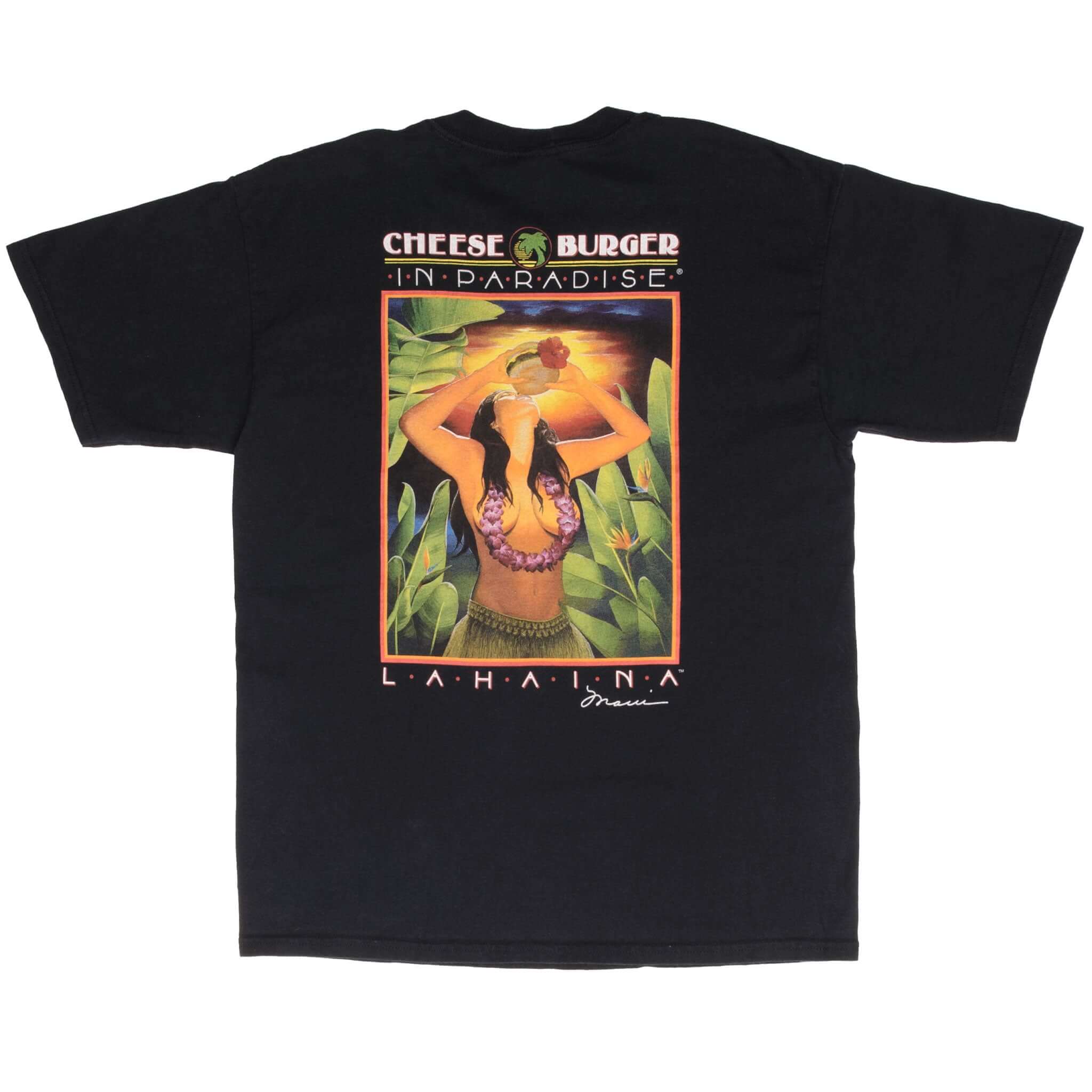 Vintage Cheese Burger In Paradise Maui Lahaina 2000S Hawaii Tee Shirt Size Large