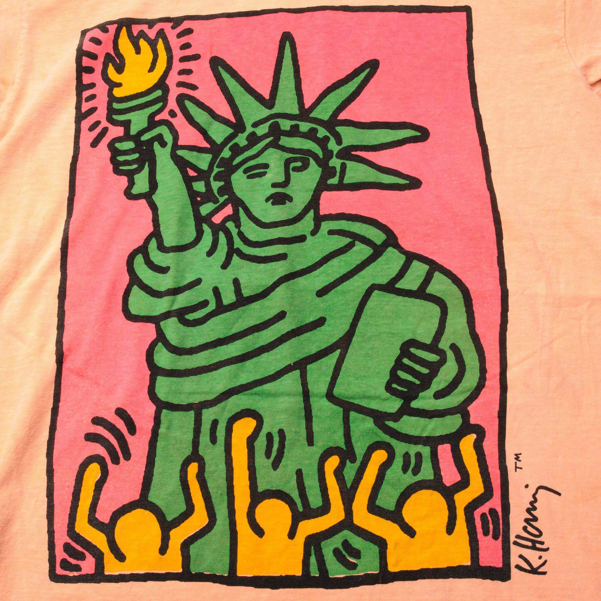 VINTAGE KEITH HARING STATUE OF LIBERTY TEE SHIRT 1986 SIZE MEDIUM MADE IN USA