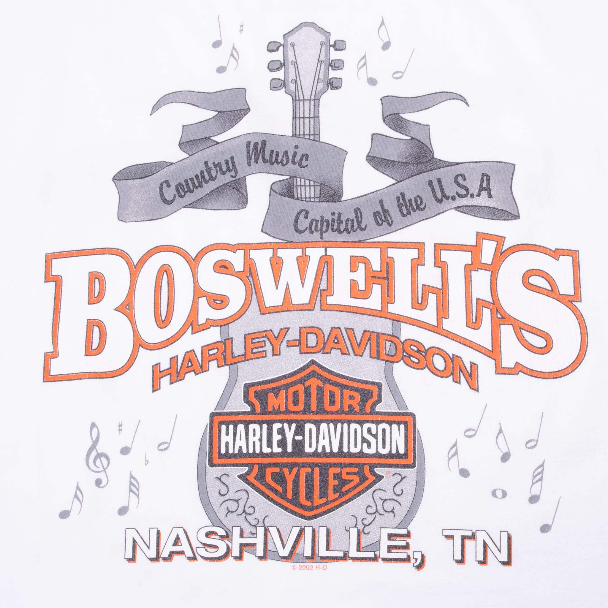 Vintage Harley Davidson Nashville Tee Shirt 2002 Size XL Made In Usa