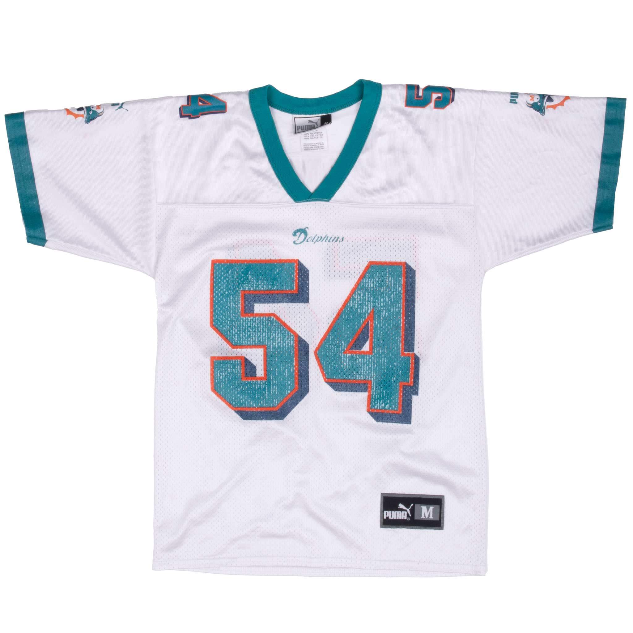 Vintage Nfl Miami Dolphins Z. Thomas #54 Puma Jersey 2000S Size Medium Youth
