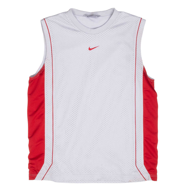 Vintage Nike Grey And Red Training Basketball Jersey 1990S Size Large