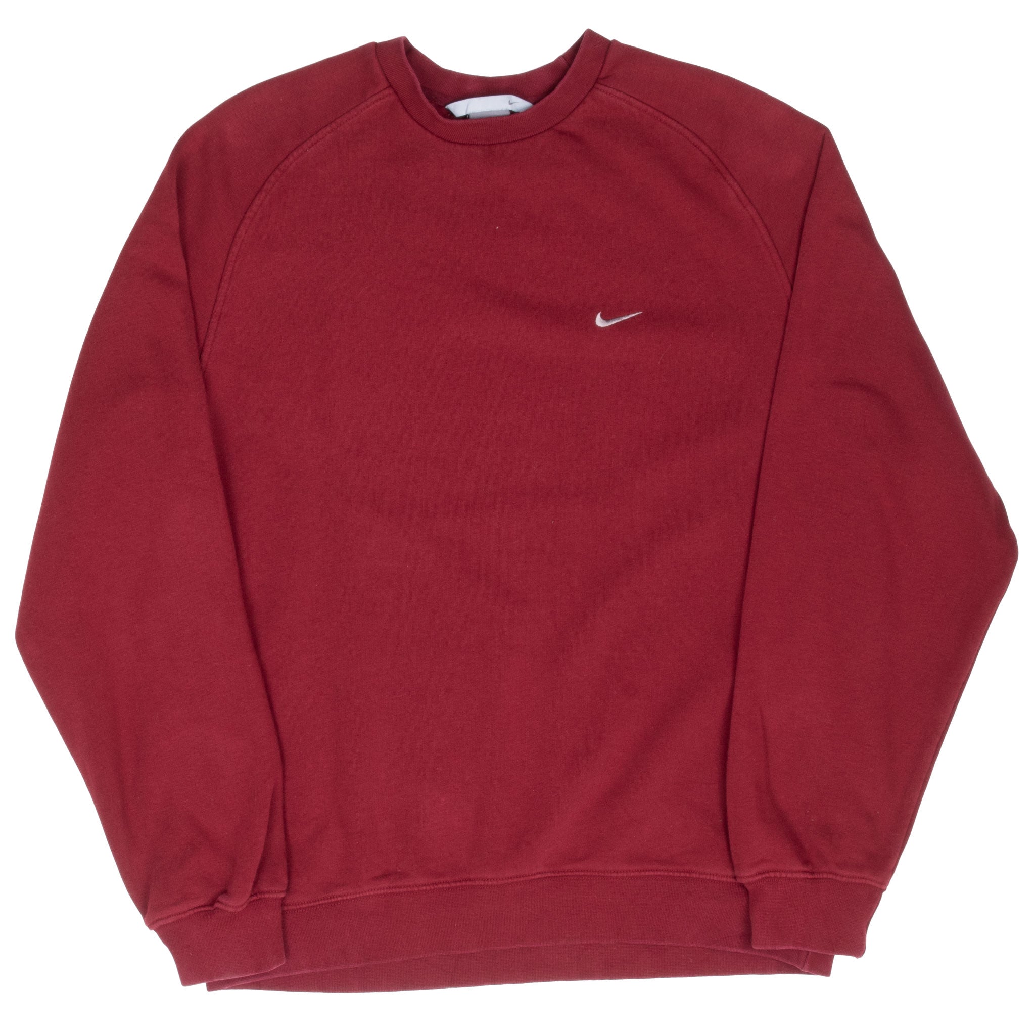 Vintage Nike Classic Swoosh Red Burgundy Sweatshirt 2000S Size XL